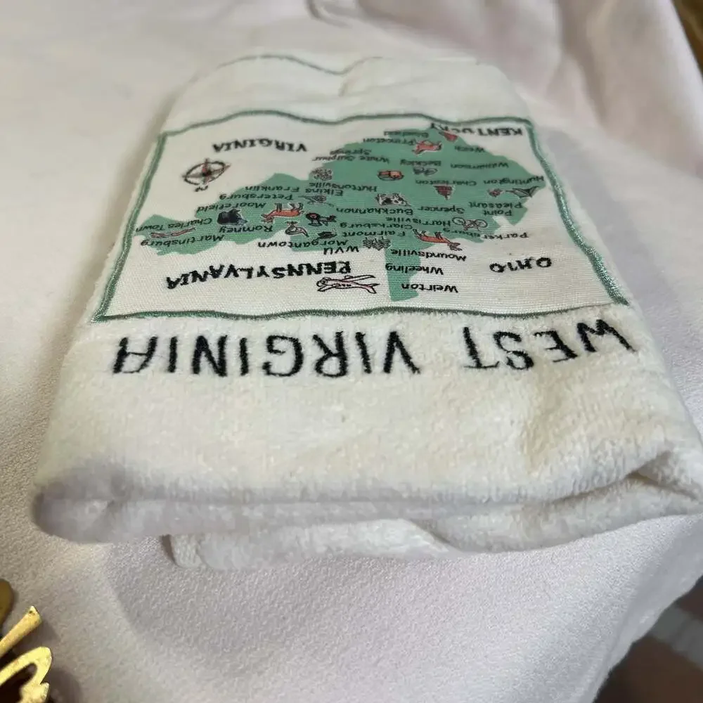 Vintage West Virginia Map Tea‎ Towel